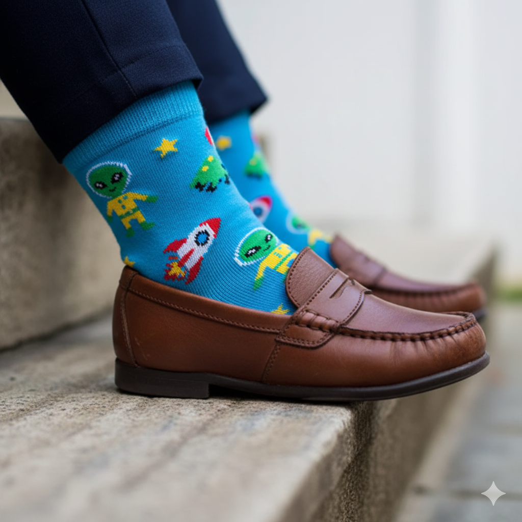 Calcetín Geométrico Puesto